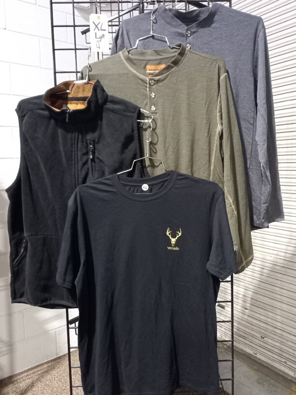 Men's Fleece Full Zip Vest w Corduroy Collar + 2-Henleys + Venado Tee | XL
